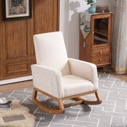 VINGLI High Back Upholstered Lounge Rocking Chair with Side Pocket