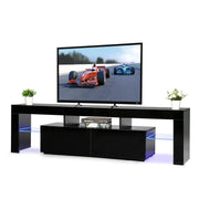 VINGLI 63in Modern TV Stand With LED Light TV Cabinet Media Storage Console Table Black/White/Walnut