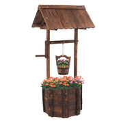 VINGLI Wooden Wishing Well Flower Planter