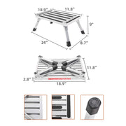LUISLADDERS Aluminum Folding Ladder Extra-Large Step Bench Ladder Anti-Slip 1/2 Step