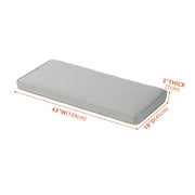 VINGLI Fabric Outdoor Bench Settee Mat Navy Blue/Grey