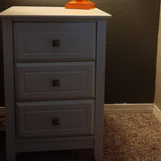 Vingli Modern Nightstand With 3 Drawers Wooden Bedside Table White/Black