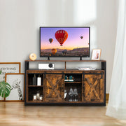 VINGLI 55in Farmhouse TV Stand with Sliding Barn Doors