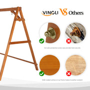 VINGLI Wooden Swing Frame Upgraded A-Frame Porch Swing Bench Stand Heavy Duty 660 LBS