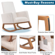 VINGLI Rocking Chair Armchair with Upholstered Tall Back