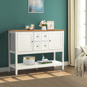 VINGLI 2 Cabinets 4 Drawers Buffet Sideboard Grey/Green/White
