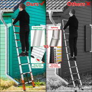 LUISLADDERS 6.5/8.5/10.5/12.5 FT Multi-Use Telescoping Ladder Aluminum Extension Ladder One-Button Retraction 330 Lb Capacity