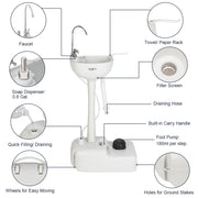 VINGLI 5/8 Gallon Camping Portable Sink with Towel Holder & Soap Dispenser