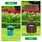 VINGLI Wooden Wishing Well Flower Planter