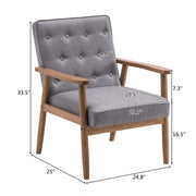 Vingli Mid-Century Retro Lounge Chair Modern Living Room Sofa Chair Grey