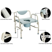 OMECAL 550lbs Medical Toilet Chair Adjustable Height with Safety Steel Frame