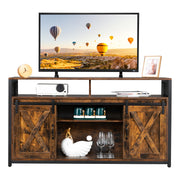 VINGLI 55in Farmhouse TV Stand with Sliding Barn Doors