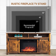 VINGLI 65" Fireplace TV Stand Brown
