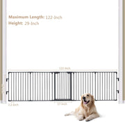 VINGLI 25/74/120/188 inch Wide Fireplace Fence Metal Barrier Baby Safety Fence Dog Gate