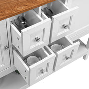 VINGLI 2 Cabinets 4 Drawers Buffet Sideboard Grey/Green/White