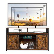 VINGLI 55in Farmhouse TV Stand with Sliding Barn Doors