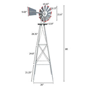 VINGLI 8FT Metal Windmill Ornamental Spinner Garden Decorations