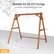 VINGLI A-Frame Wooden Patio Porch Swing Stand Heavy Duty 660Ibs