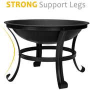 VINGLI 22" Wood Outdoor Burning Fire Pit