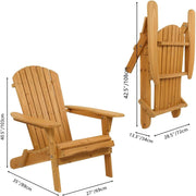 VINGLI Adirondack Chair Wooden Outdoor Patio Fire Pit Chairs Folding Chair