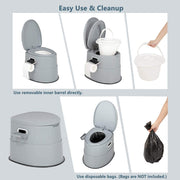 VINGLI Portable Toilet with Detachable Inner Bucket & Removable Paper Holder