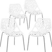 VINGLI Modern Accent Armless Dining Chairs with Plastic Feet Pads