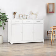 VINGLI Buffet Sideboard Cabinet Kitchen Storage Cabinet With 3 Drawers And Doors White