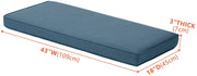 VINGLI Fabric Outdoor Bench Settee Mat Navy Blue/Grey