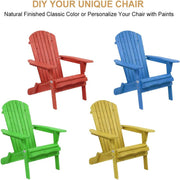 VINGLI Adirondack Chair Wooden Outdoor Chairs Folding Chair