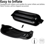 VINGLI 4-Pack Ribbed Boat Fender Outdoor Yacht Anti-Collision Float Black/Blue/White