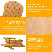 VINGLI Adirondack Chair Wooden Outdoor Chairs Folding Chair