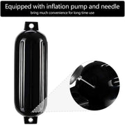 VINGLI 4-Pack Ribbed Boat Fender Outdoor Yacht Anti-Collision Float Black/Blue/White