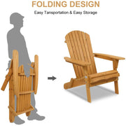VINGLI Adirondack Chair Wooden Outdoor Chairs Folding Chair