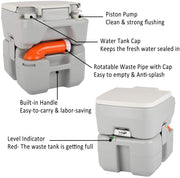 VINGLI 5 Gallon Upgraded Portable Sink and 5.3 Gallon Toilet Combo PS0W2