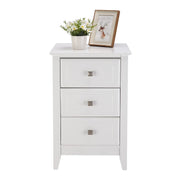 Vingli Modern Nightstand With 3 Drawers Wooden Bedside Table White/Black
