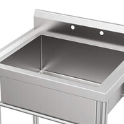 Vingli 30in Freestanding 304 Stainless Steel Utility Restaurant Kitchen Sink Upgraded Commercial Sink