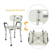 OMECAL 450lbs Shower Chair With Safety Steel Fram & Back and Arms