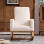 VINGLI High Back Upholstered Lounge Rocking Chair with Side Pocket