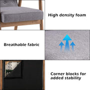 Vingli Mid-Century Retro Lounge Chair Modern Living Room Sofa Chair Grey