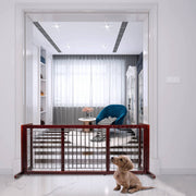Vingli Wooden 71in freestanding pet gate Indoor Dog Fence