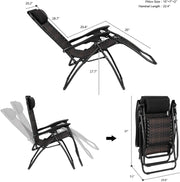 VINGLI Patio Wicker Chair Zero Gravity Chair 1 Pack/ 2 Pack