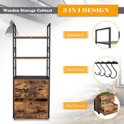 VINGLI 2 Drawer Storage Organiser Rack Shelves Black/Brown