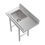 Vingli 39in Commercial 304 Stainless Steel Restaurant Kitchen Sink with Drainboard & Workbench Sink