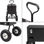 VINGLI 80 Quart Patio Cooler Portable Bar Drink Cooler Rolling Cart on Wheels Black/Gray