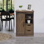 VINGLI 32in Rustic Solid Wood Storage Cabinet Farmhouse Buffet Entryway End Table Console Cabinet