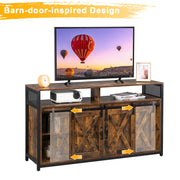 VINGLI 55in Farmhouse TV Stand with Sliding Barn Doors
