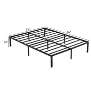 Vingli 14/18 inch Metal Platform Bed Frame with Heavy Duty Steel Slats Twin XL/Full/Queen/Cal King Black
