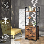 VINGLI 2 Drawer Storage Organiser Rack Shelves Black/Brown