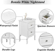 VINGLI Wooden 2-Drawers Nightstand