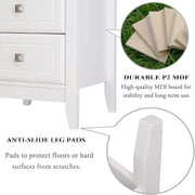 Vingli Modern Nightstand With 3 Drawers Wooden Bedside Table White/Black
